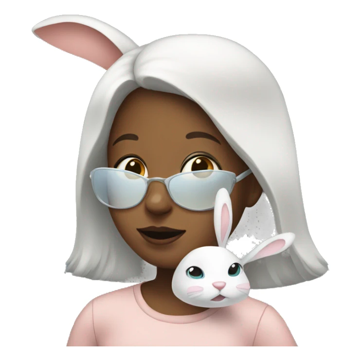 Girl with bunny mask sticker
