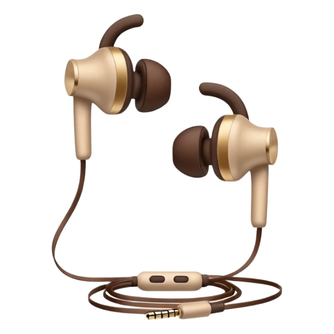 Warm beige and brown winter earphones  sticker