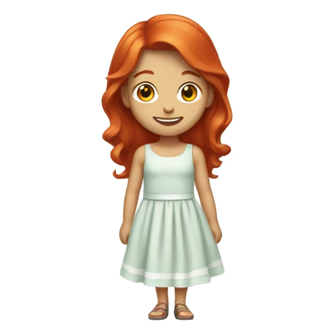 Red headed cheerful girl in a dress sticker