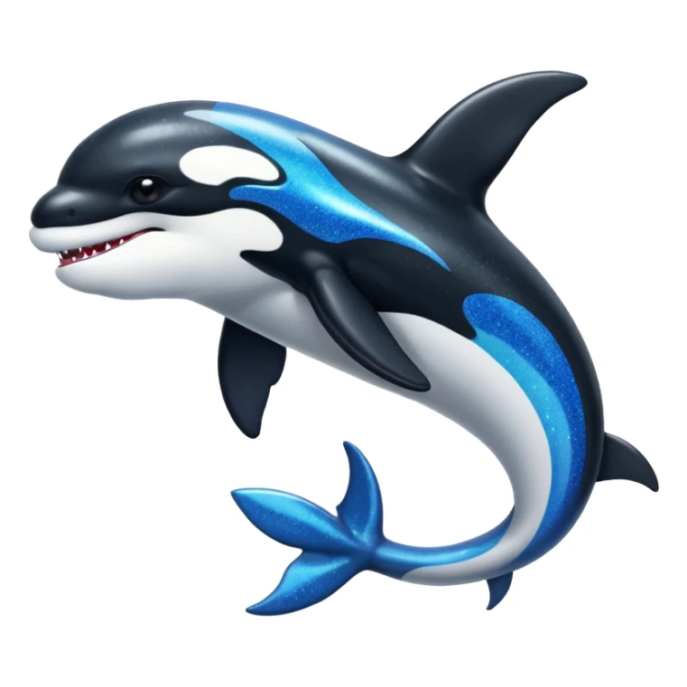 Black and white smooth shiny oily glossy glittery handsome orca-Salamence-Amaura-Garchomp-salandit-hybrid-fusion-creature sticker