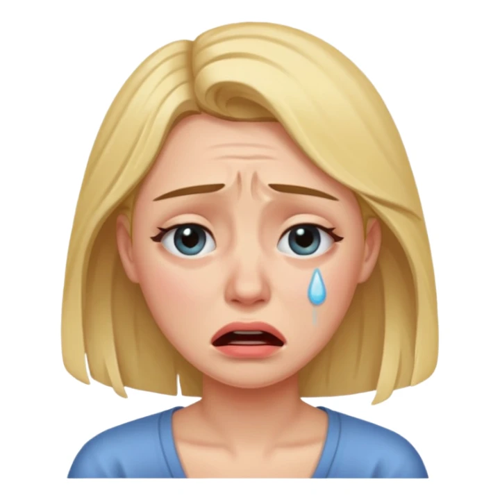 WOMAN CRYING realisim style sticker
