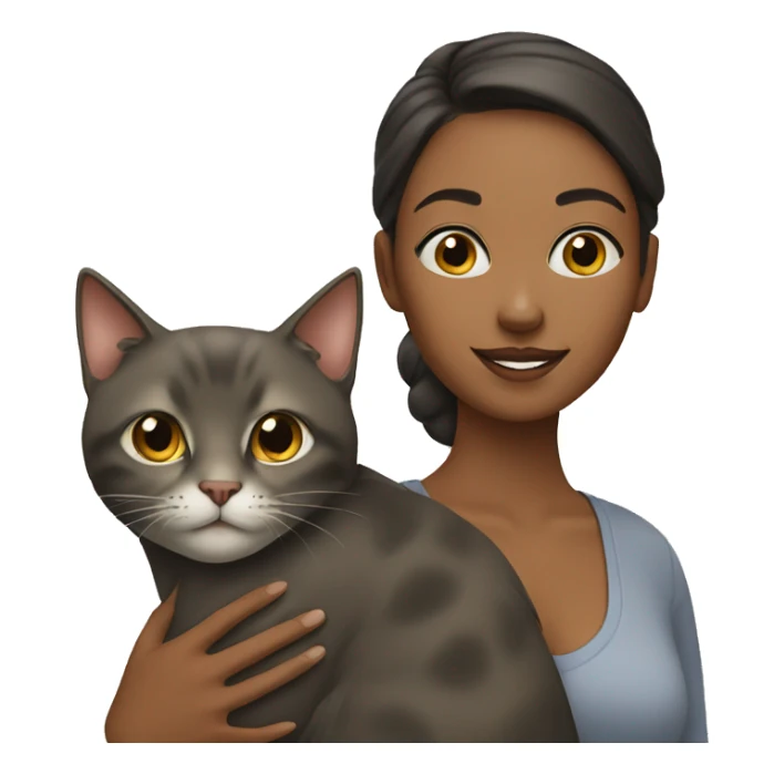 Woman and cat sticker