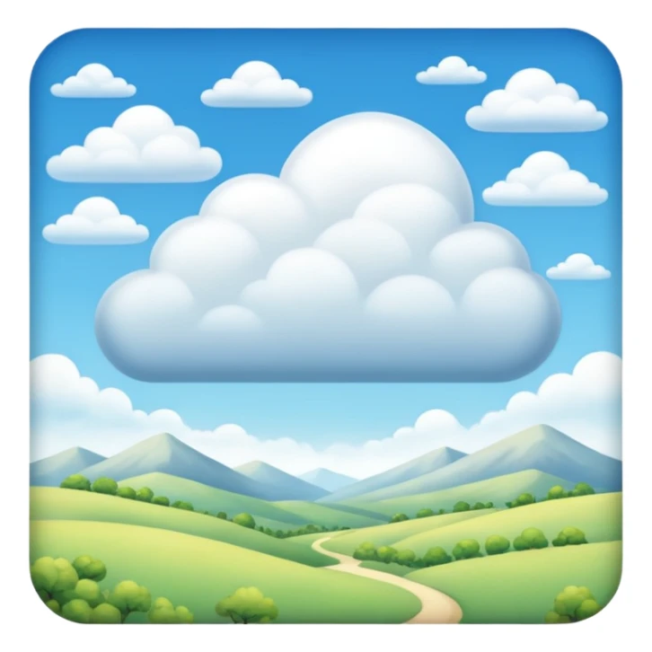 partly cloudy landskape sticker