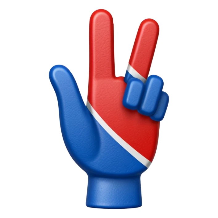 foam finger american football blue (#00A3E0) and red (#F9423A) sticker