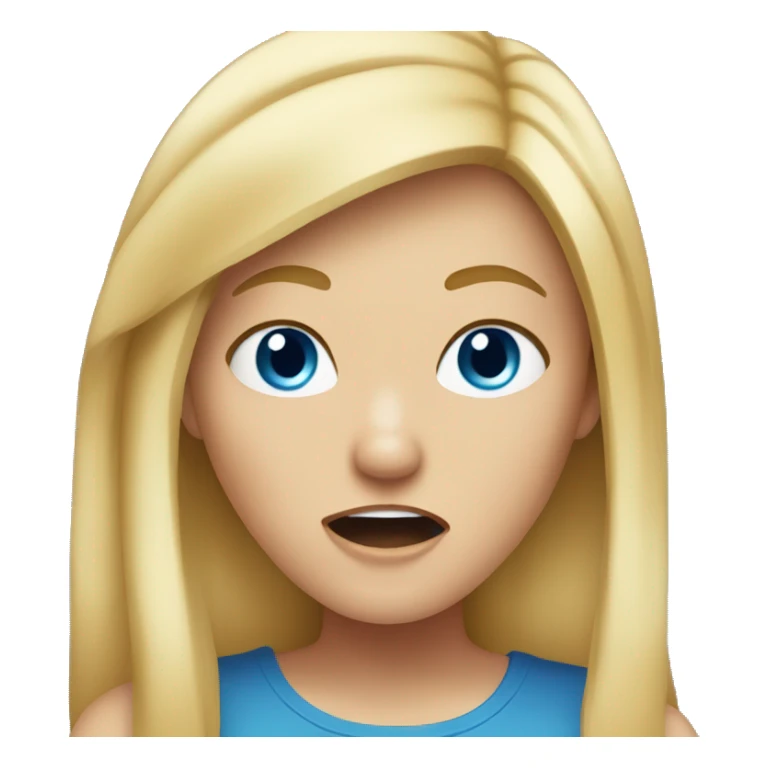 Girl yelling blue eyed blond hair sticker