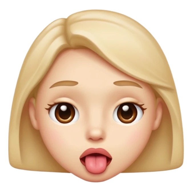 a blushing face with a tongue out and eyes crossed over sticker