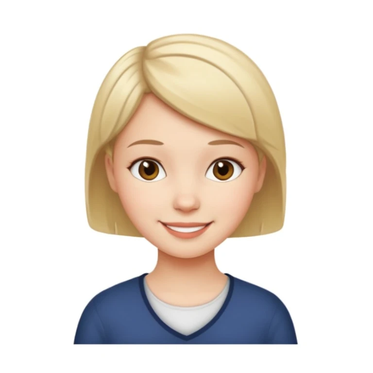 school white girl with short hair sticker