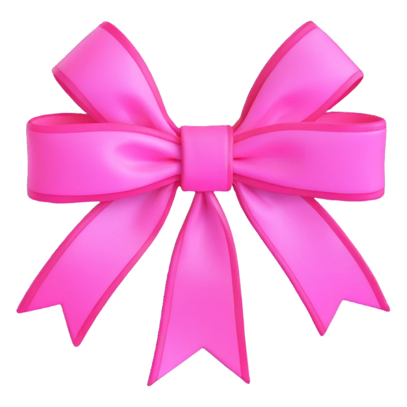 pink bow with glowing neon outline sticker