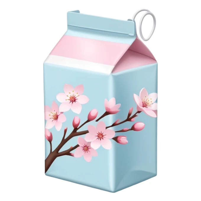 Cute Pastel pink and white Cherry Blossom Sakura Milk Carton sticker
