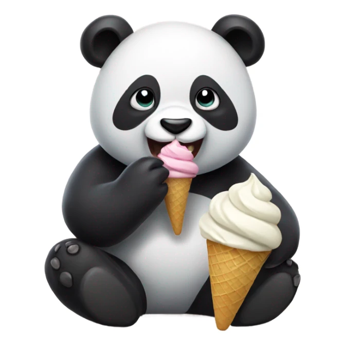 Panda eating ice cream sticker