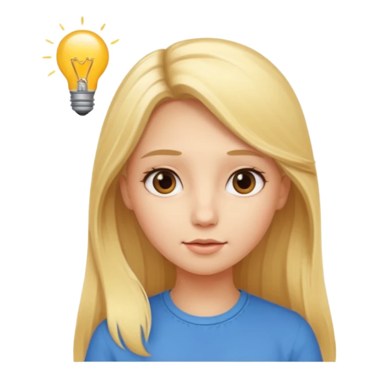 Intelligent girl with idea long blonde hair  sticker