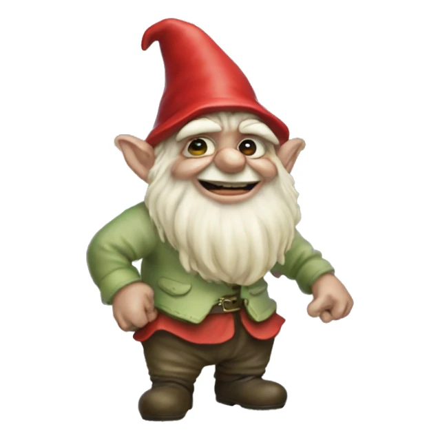 gnome pepe pressin a button which has he word "gamba" on it, and losing all his braincells while doing it sticker