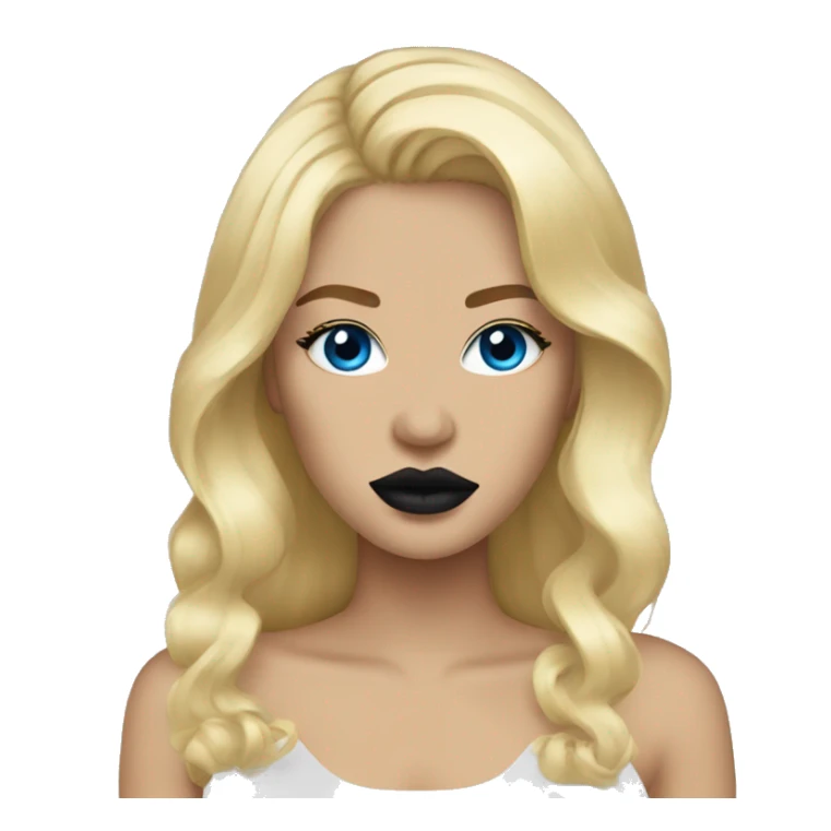 Blonde hair, blue eyes, black lips sticker