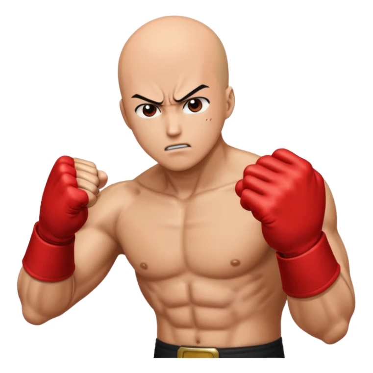 Angry Saitama with his red giant hand punching (just punch) sticker