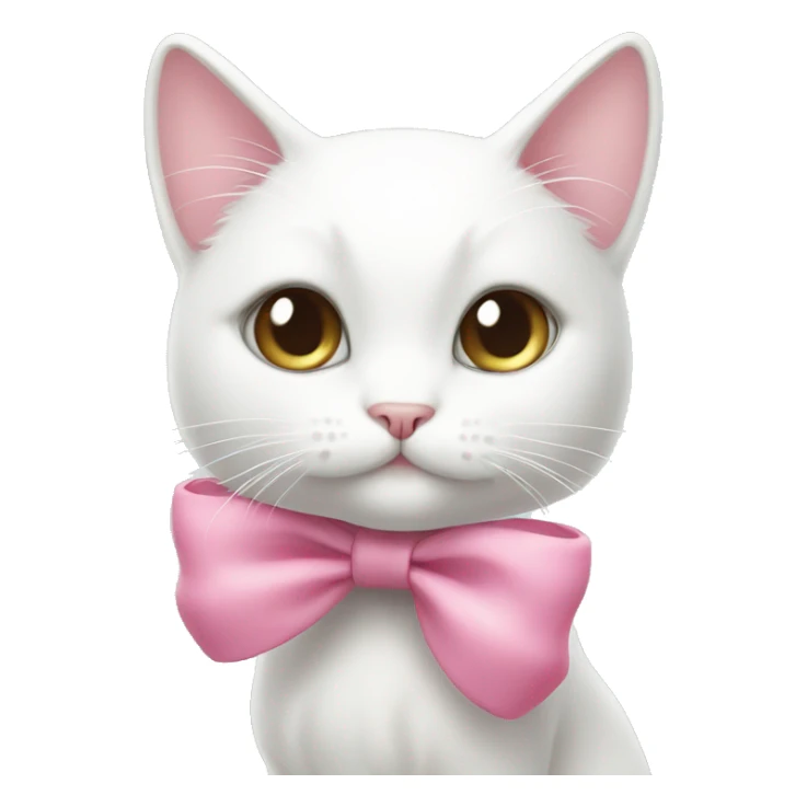 white cat with pink bow cute and lady like sticker