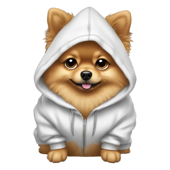 Pomeranian wearing a hoodie sticker