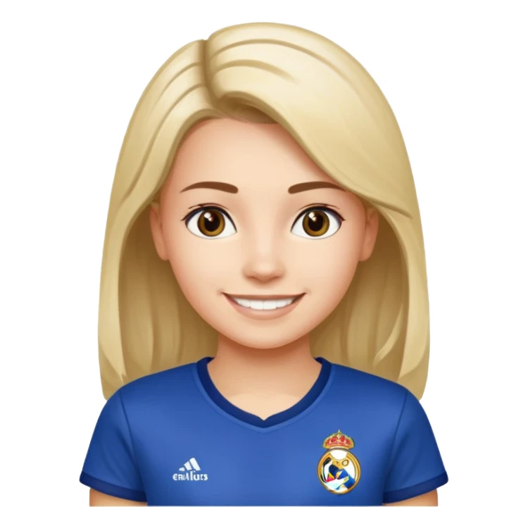 Girl with T-shirt real madrid sticker