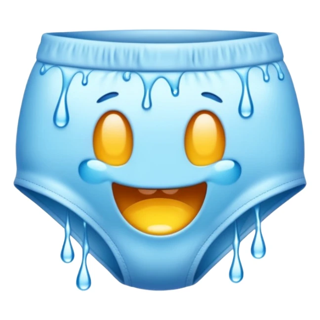 emoji underwear dripping with water sticker
