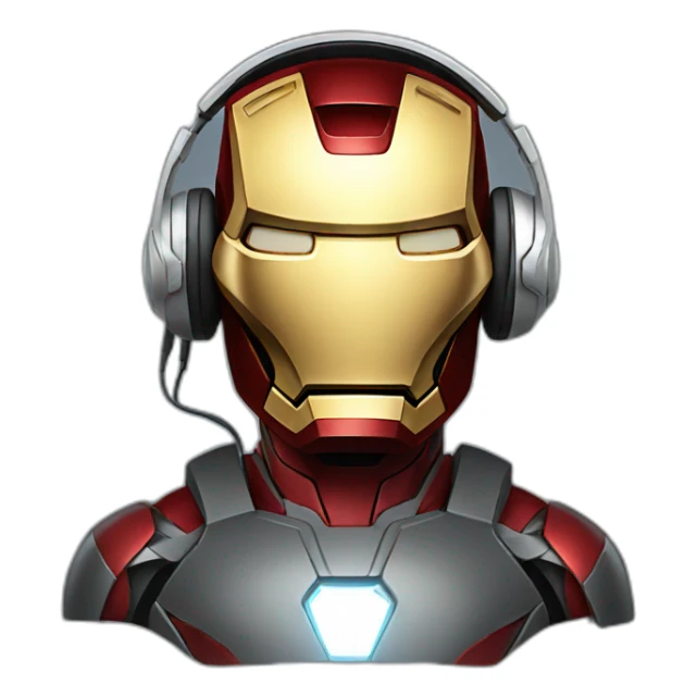iron man with headphones sticker