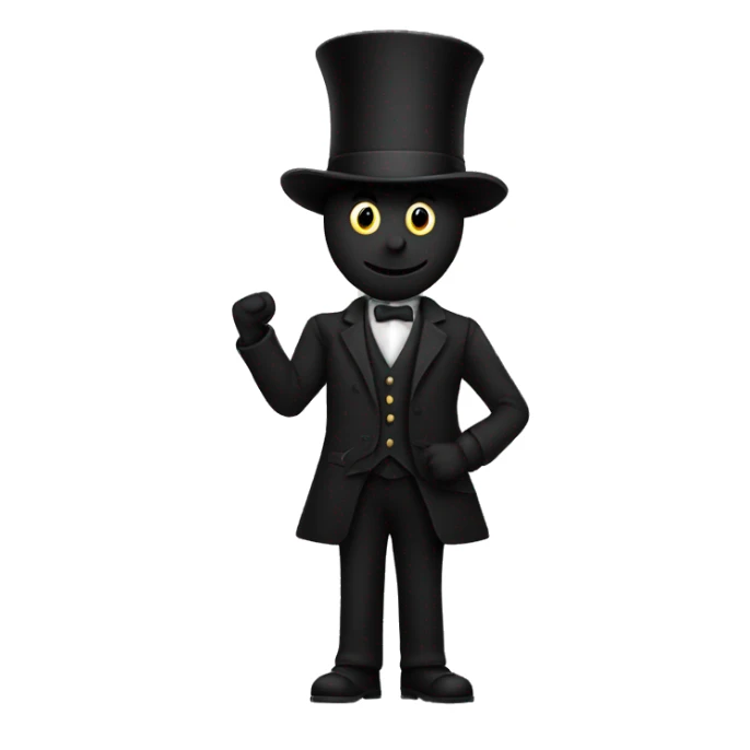 A stickman with a tophat in black sticker