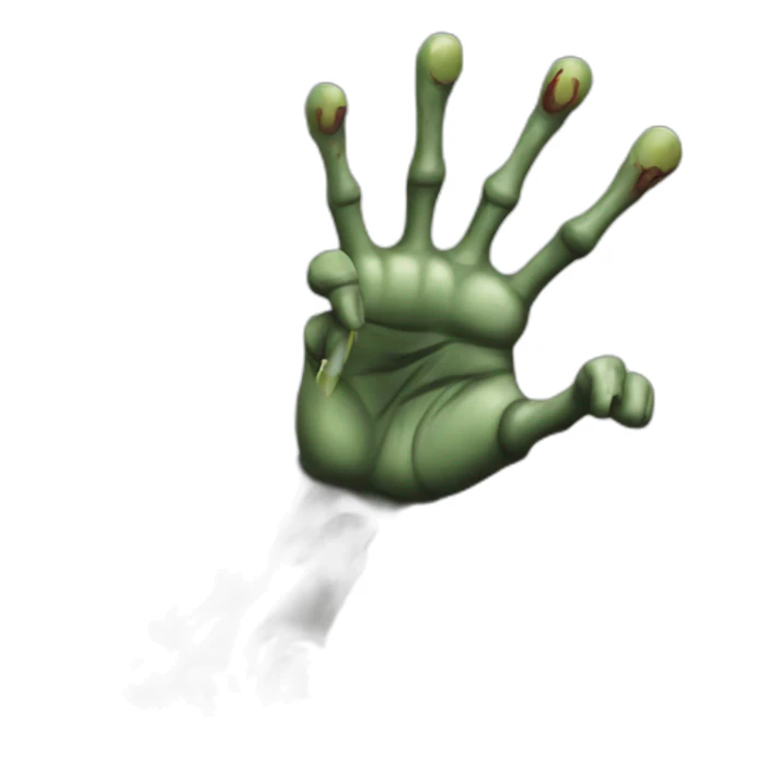 zombie hand out of the ground sticker