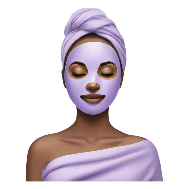 Lady with pastel Purple face mask spa beauty full face relaxing sticker