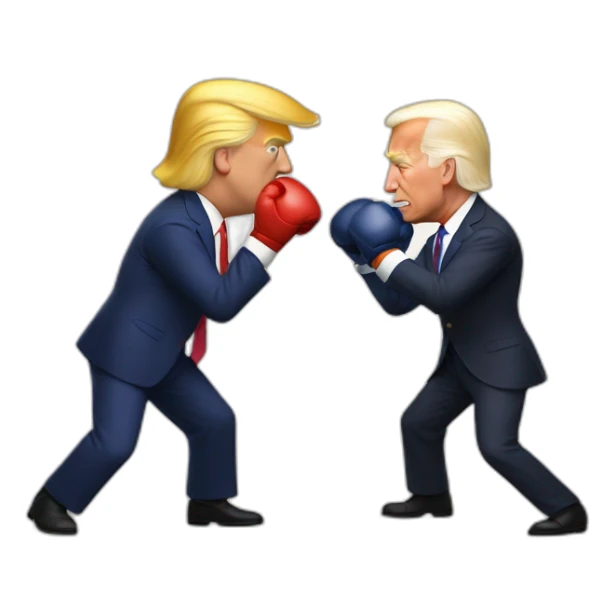 Donald Trump boxing with Joe Biden sticker