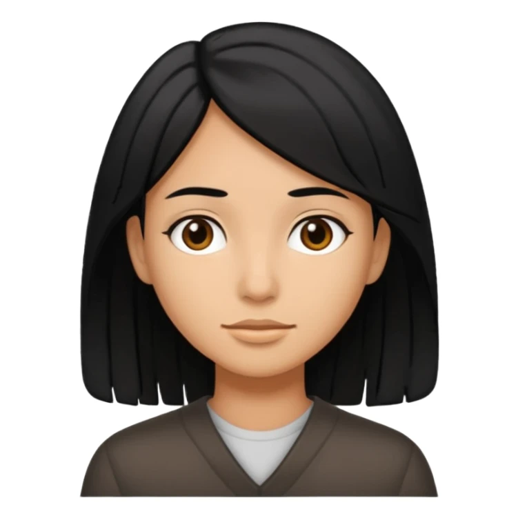 Medium hair length, black hair, tan skin sticker