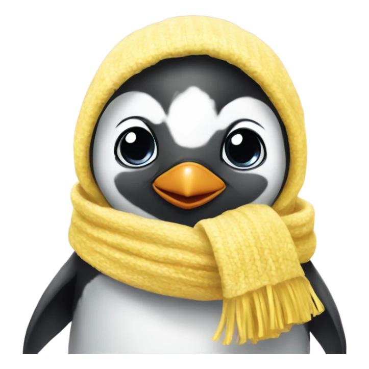 Baby Penguin with Pink-Yellow Hearted Scarf sticker