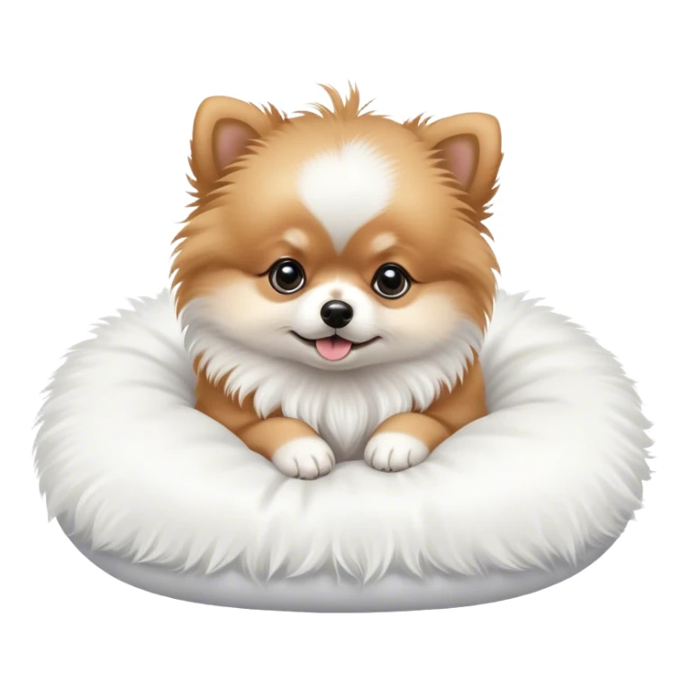 newborn puppy pomeranian on white pillow sticker