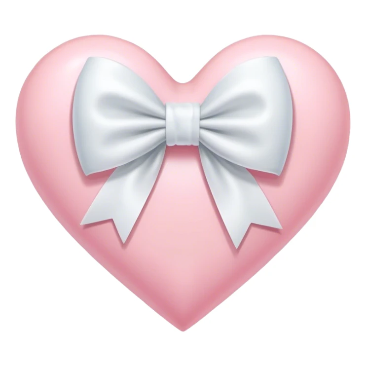 Pastel pink heart with white bow sticker