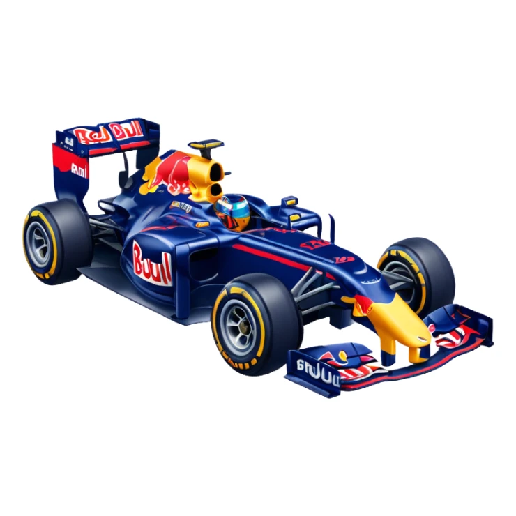 Crea un emoji de carro de red bull f1 sticker