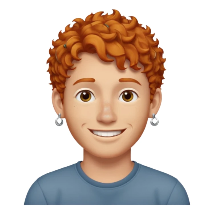 im short curly ginger haired guy and also have 2 earring on my left ear and 1 nose piercing sticker
