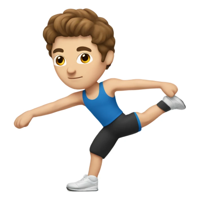 white man with brown hair doing aerobics sticker