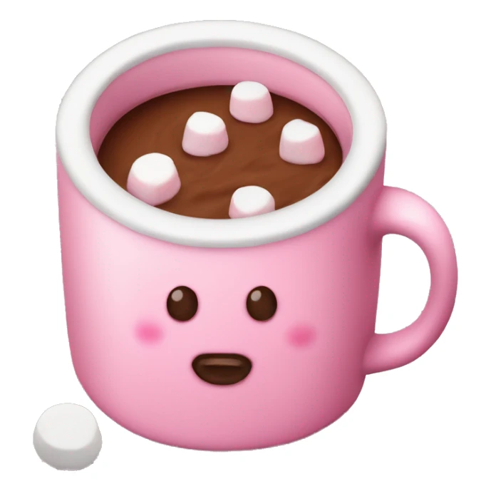 mug with cacao with marshmallow pink christmas mood sticker
