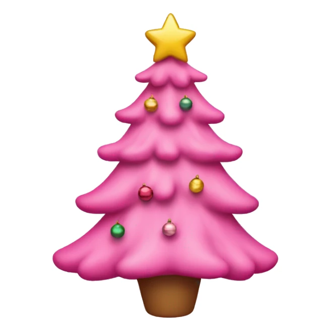Pink Christmas tree with bows instead of ornaments sticker