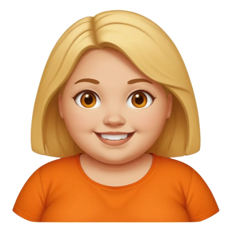 fat girl with orange shirt sticker