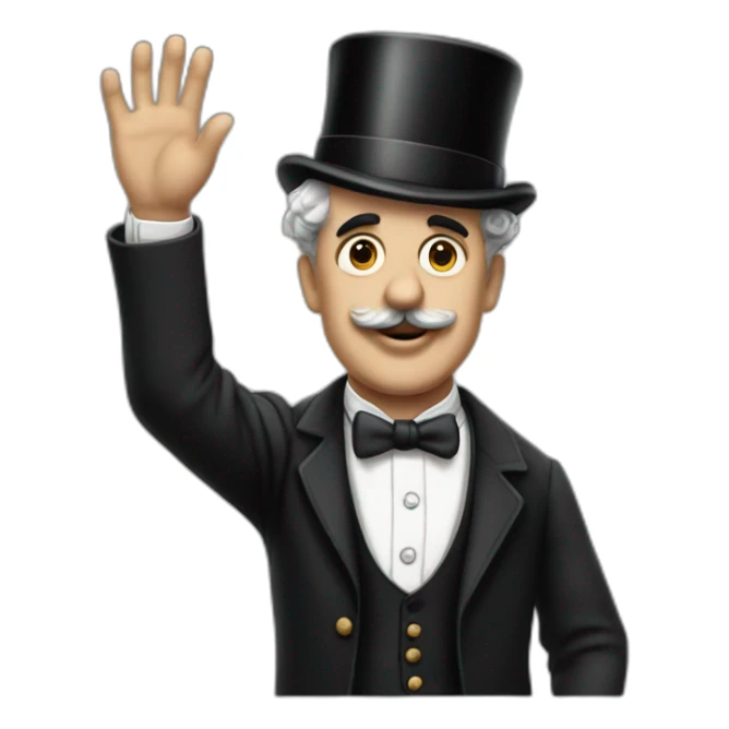 Charlie Chaplin with no hat and Raising his hand sticker