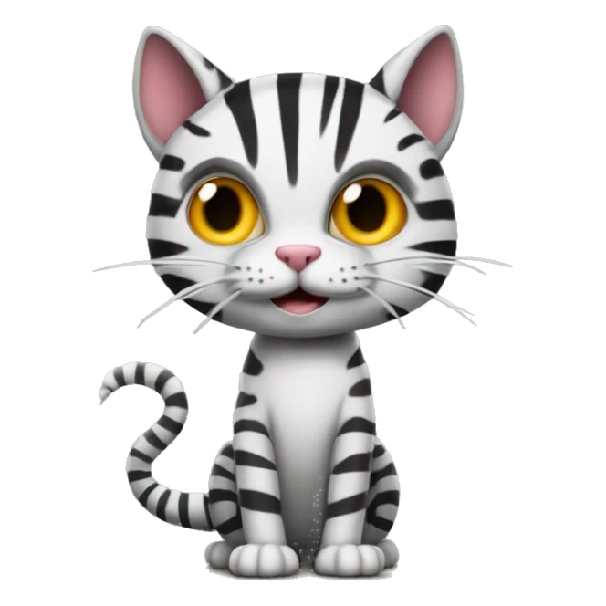 A cat with a lizard's head and a zebra's tail wins at darts sticker