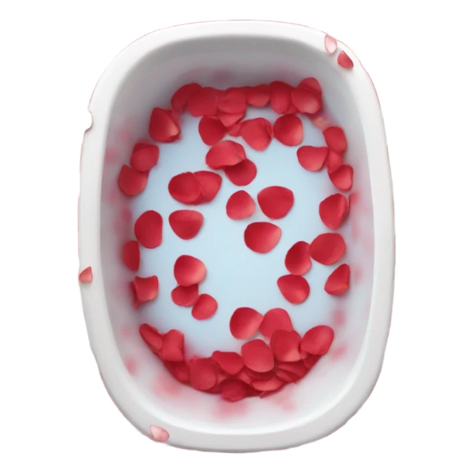 Tub with rose petals red sticker