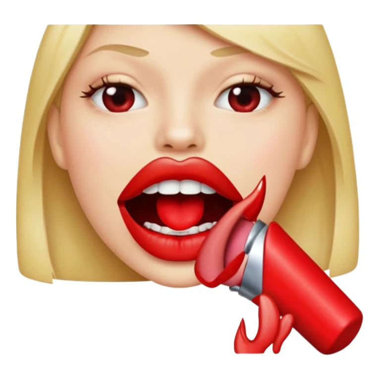 Has un emoji de una boca mordiendo el dedo sticker