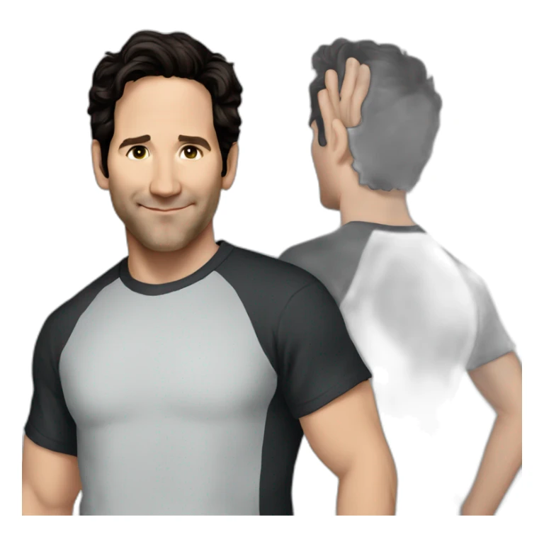 Paul Rudd wearing t-shirt sticker