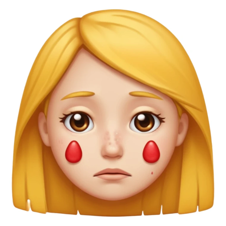 sad girl emoji with giant pimples sticker