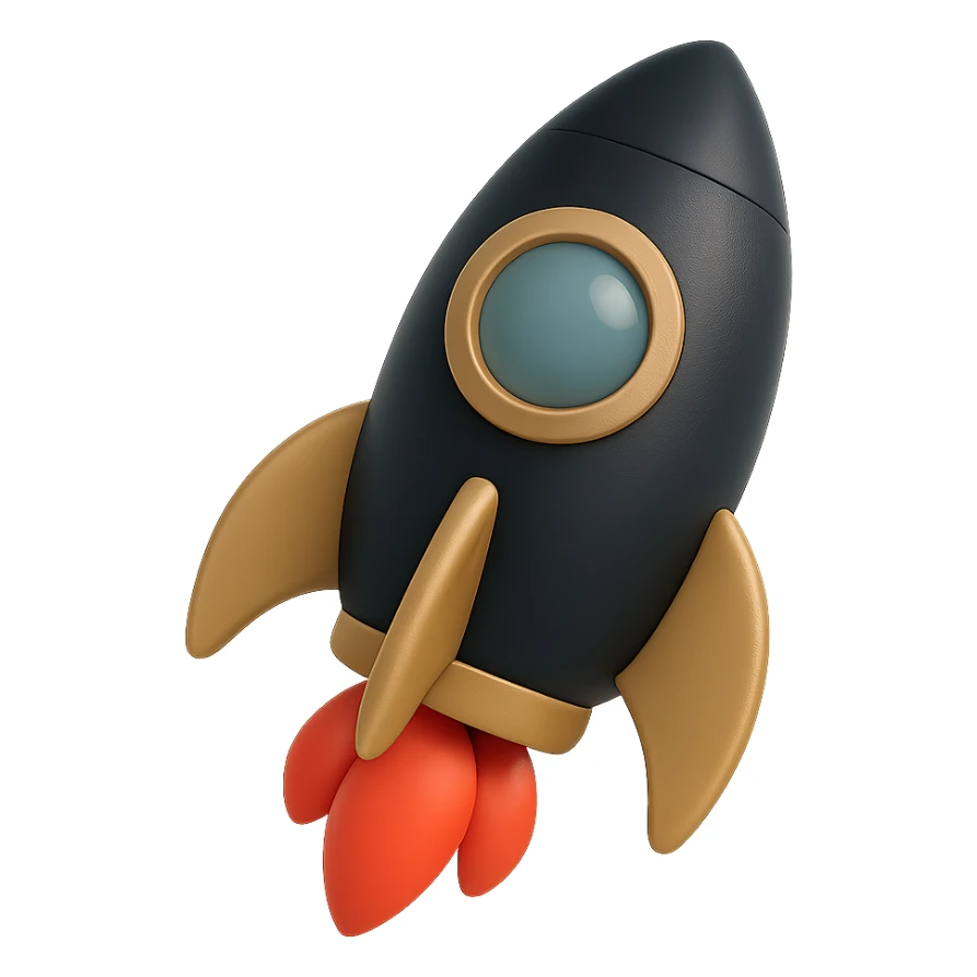colorful rocket ship sticker