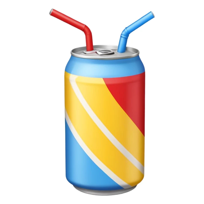 drink can blue red yellow Surfside one straw sticker