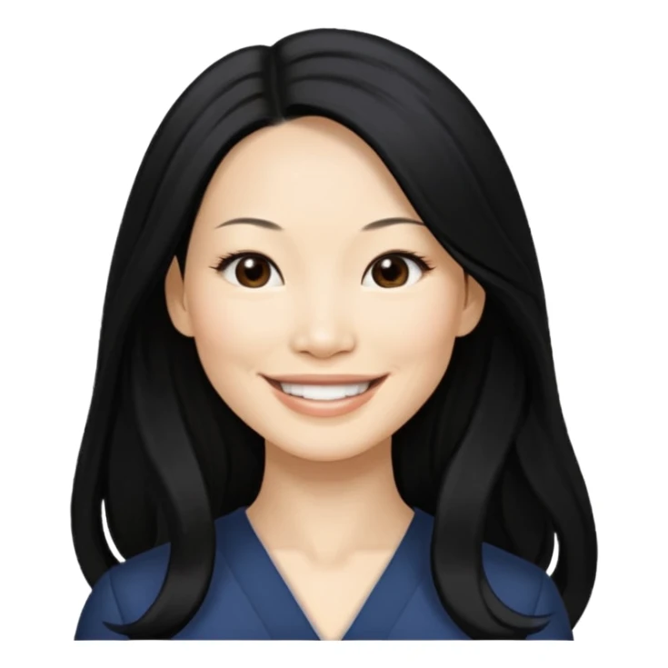 Lucy Liu with long hair sticker