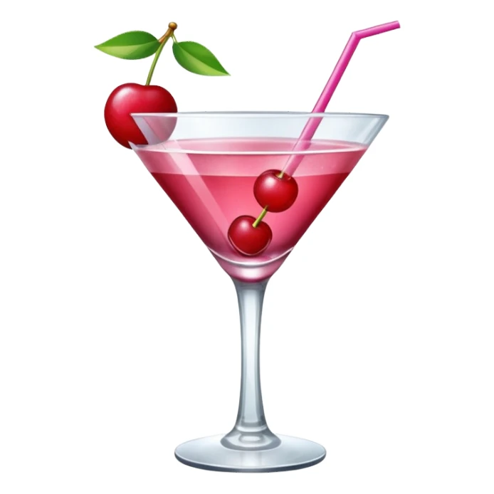 galentines red and pink cocktail with cherry sticker