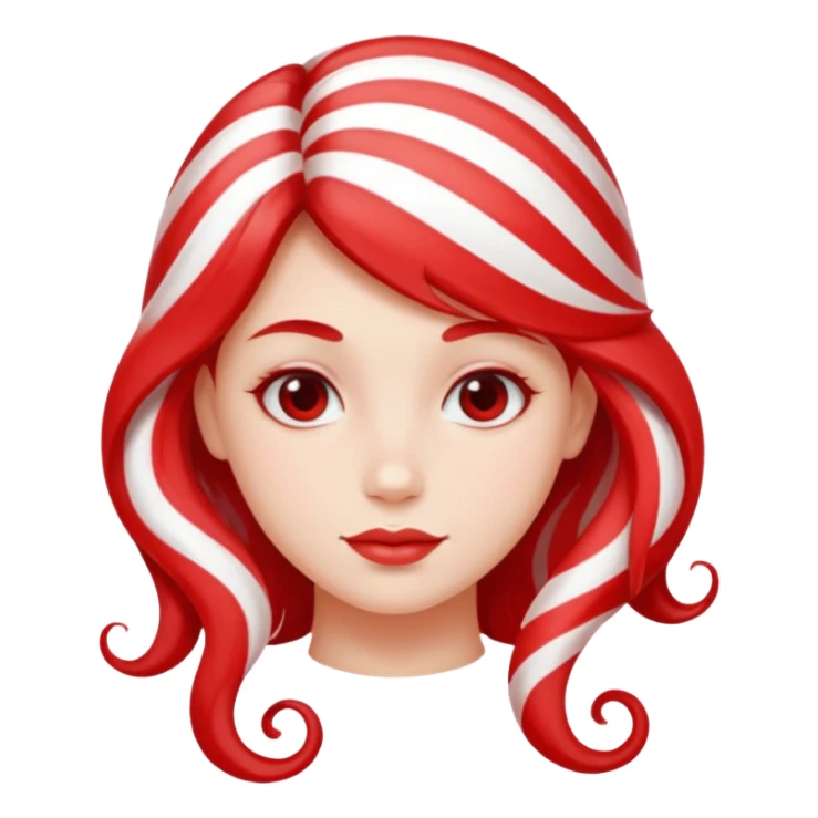 girl with hair made out of peppermint sticker