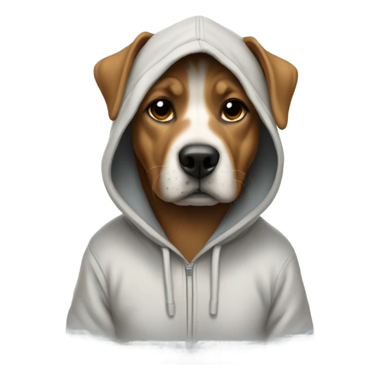 Dog wearing a hoodie ￼ sticker