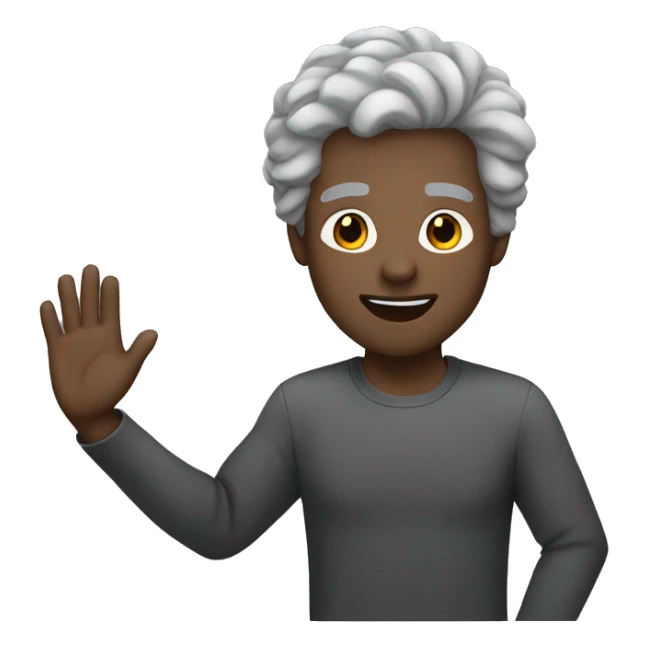 black man grey hair arms raised high sticker